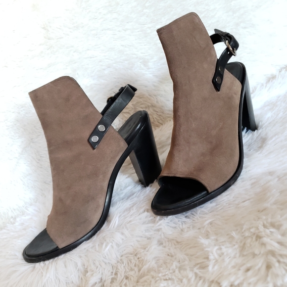 Rag & Bone Wyatt Sandal Taupe Suede Block Heel - Picture 9 of 16